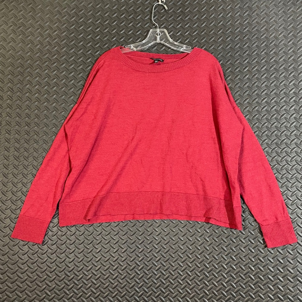 Eileen Fisher Red Merino Wool Sweater Top Knit Long‎ Sleeve Women's Size S/P